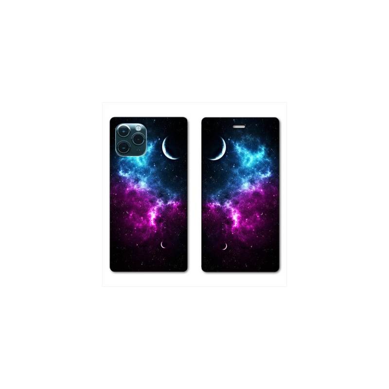 RV Housse cuir portefeuille Iphone 11 (5,8") Univers Bleu violet