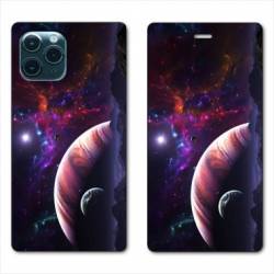 RV Housse cuir portefeuille Iphone 11 (5,8") Planete rouge