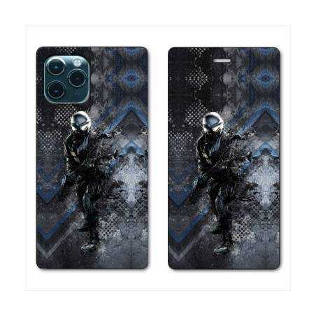 RV Housse cuir portefeuille Iphone 11 (5,8") police swat