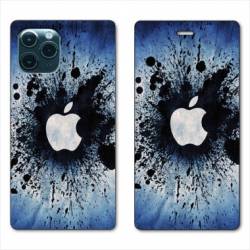 RV Housse cuir portefeuille Iphone 11 (5,8") Pomme éclaboussure