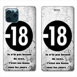 RV Housse cuir portefeuille Iphone 11 (5,8") Humour 18 ans