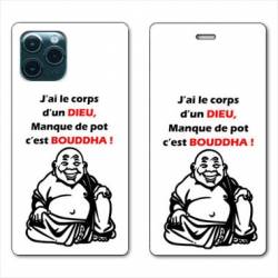 RV Housse cuir portefeuille Iphone 11 (5,8") Humour Bouddha