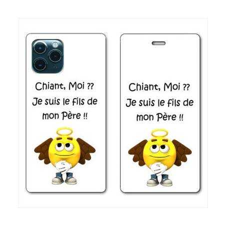 RV Housse cuir portefeuille Iphone 11 (5,8") Humour Moi chiant