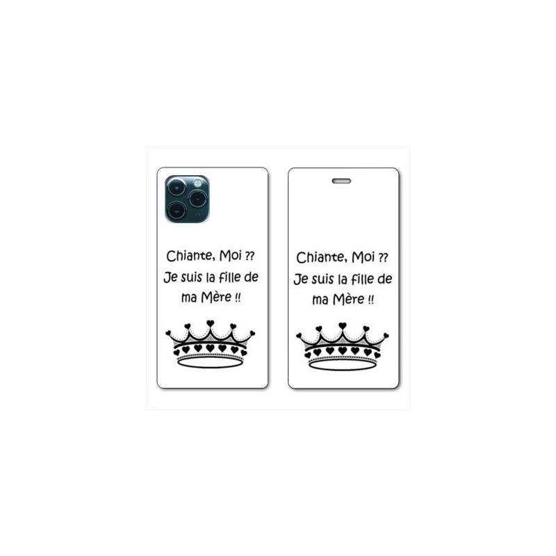 RV Housse cuir portefeuille Iphone 11 (5,8") Humour Moi chiante