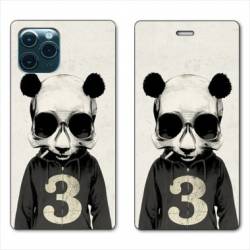 RV Housse cuir portefeuille Iphone 11 (5,8") Decale Panda