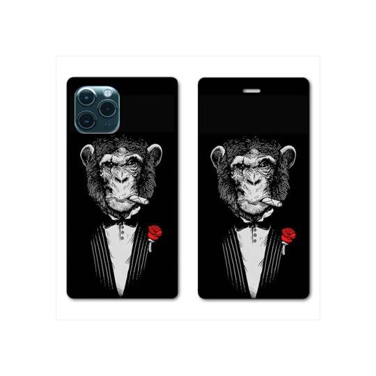 RV Housse cuir portefeuille Iphone 11 (5,8") Decale Singe Mafia