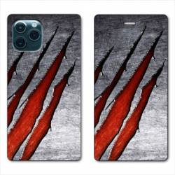 RV Housse cuir portefeuille Iphone 11 (5,8") Texture beton