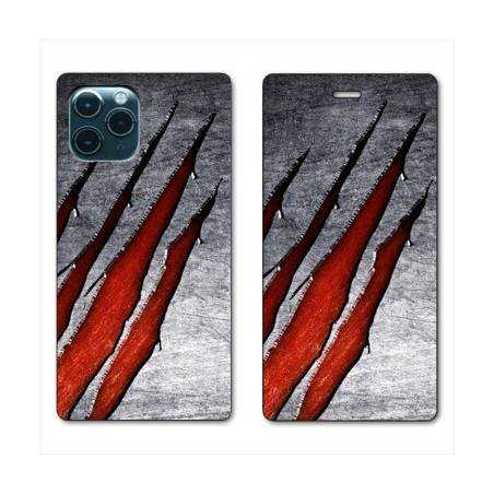 RV Housse cuir portefeuille Iphone 11 (5,8") Texture beton