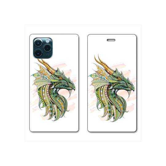 RV Housse cuir portefeuille Iphone 11 (5,8") Ethniques Dragon Color