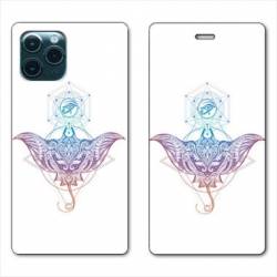 RV Housse cuir portefeuille Iphone 11 (5,8") Animaux Maori Raie color