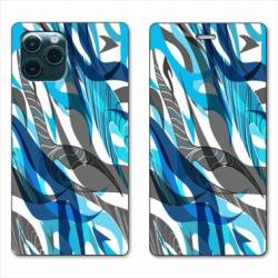 RV Housse cuir portefeuille Iphone 11 (5,8") Etnic abstrait Algue