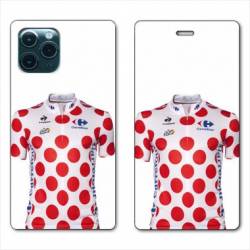 RV Housse cuir portefeuille Iphone 11 (5,8") Cyclisme Maillot pois