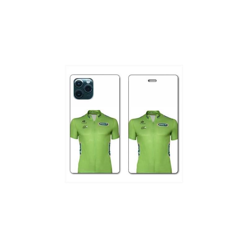 RV Housse cuir portefeuille Iphone 11 (5,8") Cyclisme Maillot vert