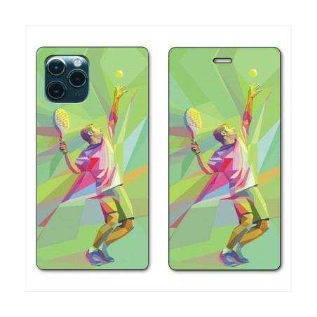 RV Housse cuir portefeuille Iphone 11 (5,8") Tennis Service