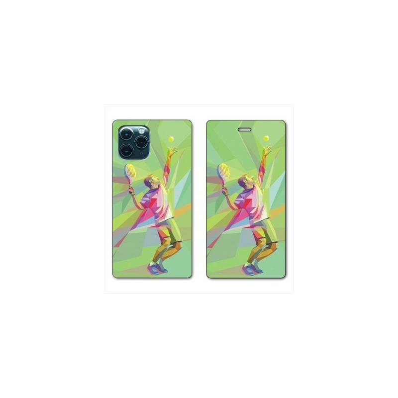 RV Housse cuir portefeuille Iphone 11 (5,8") Tennis Service