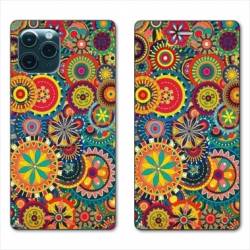 RV Housse cuir portefeuille Iphone 11 (5,8") Psychedelic Roue