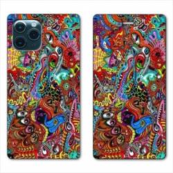 RV Housse cuir portefeuille Iphone 11 (5,8") Psychedelic Yeux
