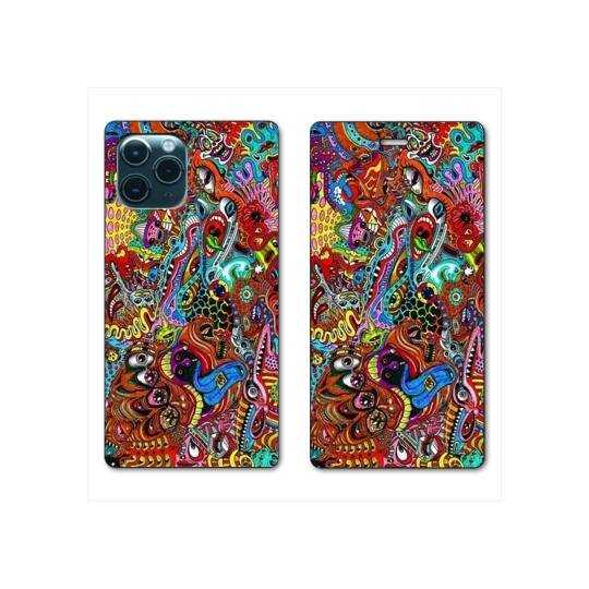 RV Housse cuir portefeuille Iphone 11 (5,8") Psychedelic Yeux