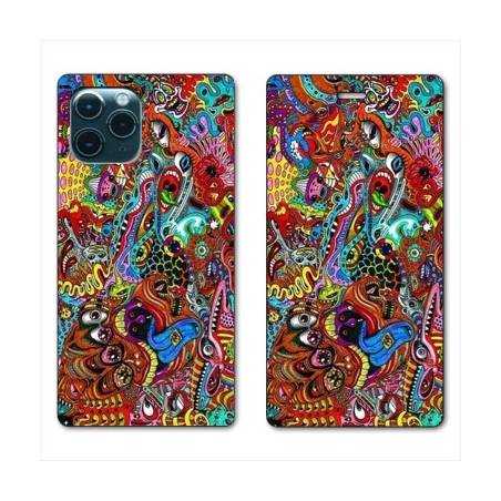 RV Housse cuir portefeuille Iphone 11 (5,8") Psychedelic Yeux