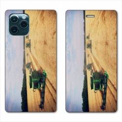 RV Housse cuir portefeuille Iphone 11 (5,8") Agriculture Moissonneuse