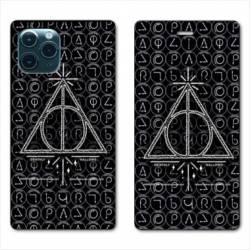 RV Housse cuir portefeuille Iphone 11 (5,8") WB License harry potter pattern triangle noir