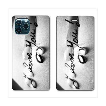 RV Housse cuir portefeuille Iphone 11 Pro (6,1") I love you larme B