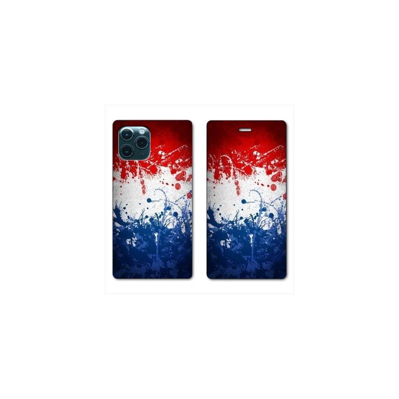 RV Housse cuir portefeuille Iphone 11 Pro (6,1") France Eclaboussure