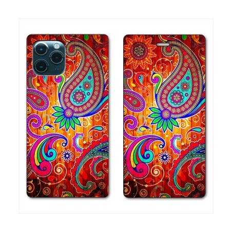 RV Housse cuir portefeuille Iphone 11 Pro (6,1") fleur psychedelic
