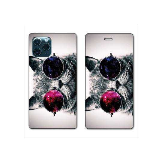 RV Housse cuir portefeuille Iphone 11 Pro (6,1") Chat Fashion