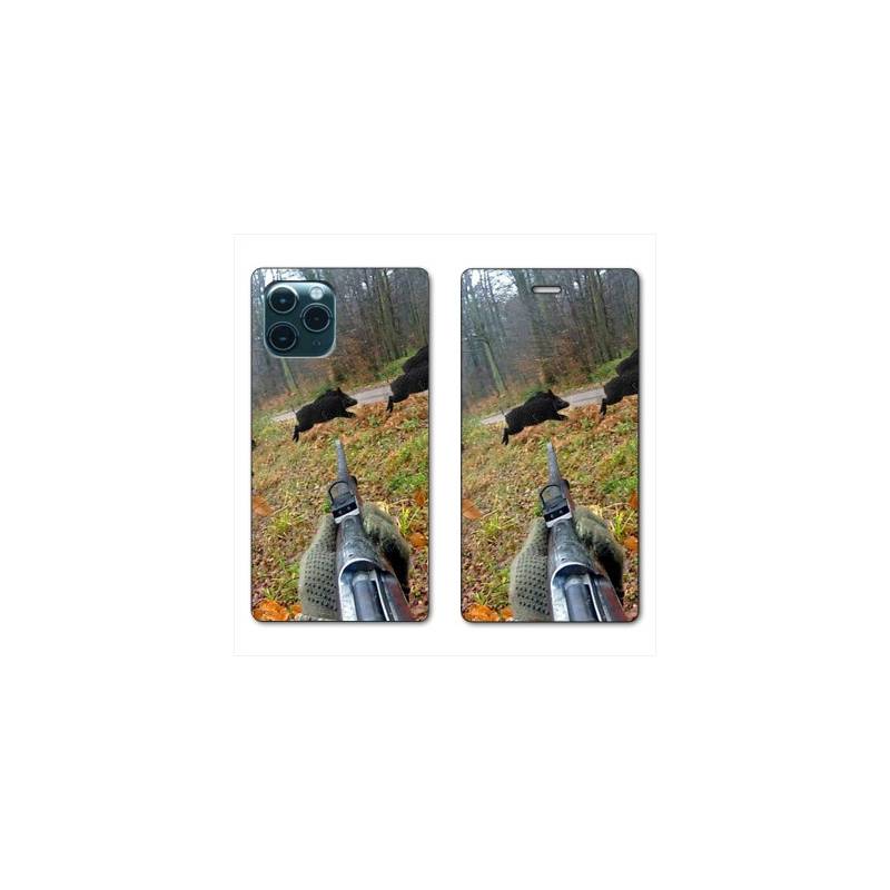 RV Housse cuir portefeuille Iphone 11 Pro (6,1") chasse Vision Tir