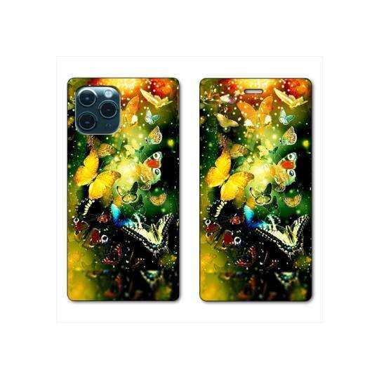 RV Housse cuir portefeuille Iphone 11 Pro (6,1") papillons papillon jaune