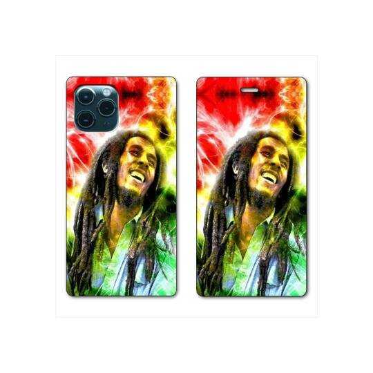 RV Housse cuir portefeuille Iphone 11 Pro (6,1") Bob Marley Color