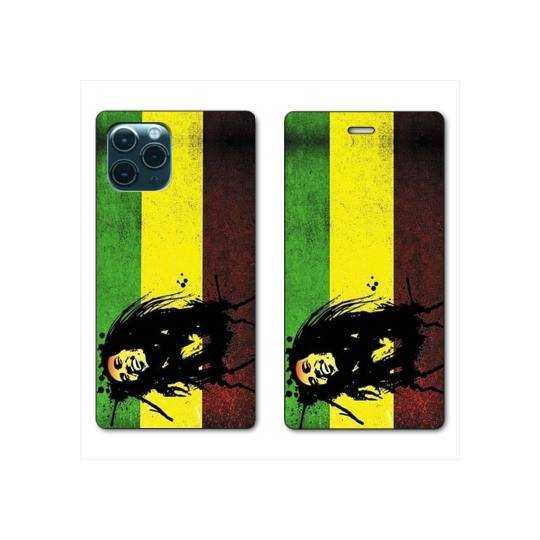 RV Housse cuir portefeuille Iphone 11 Pro (6,1") Bob Marley Drapeau