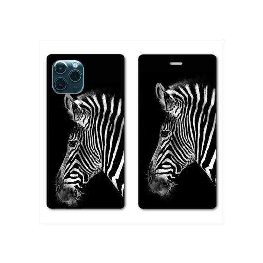 RV Housse cuir portefeuille Iphone 11 Pro (6,1") savane Zebra