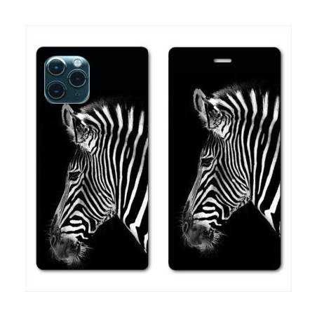 RV Housse cuir portefeuille Iphone 11 Pro (6,1") savane Zebra