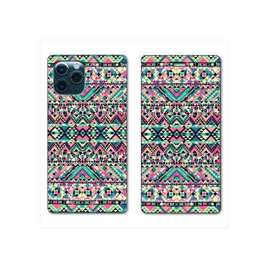 RV Housse cuir portefeuille Iphone 11 Pro (6,1") motifs Aztec azteque rose