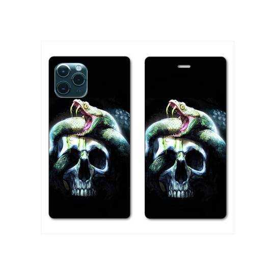 RV Housse cuir portefeuille Iphone 11 Pro (6,1") serpent crane