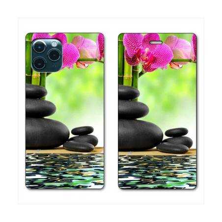 RV Housse cuir portefeuille Iphone 11 Pro (6,1") orchidee eau