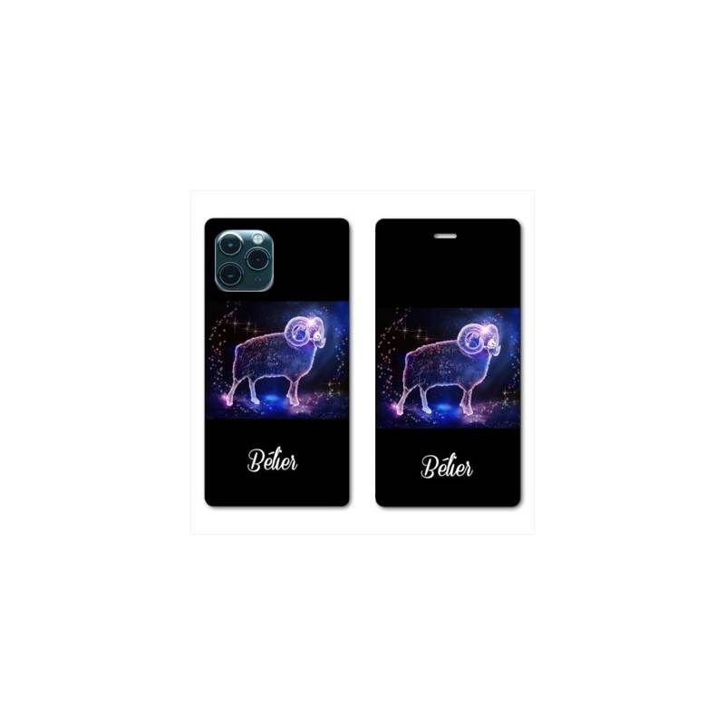 RV Housse cuir portefeuille Iphone 11 Pro (6,1") signe zodiaque Bélier2