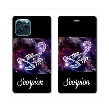 RV Housse cuir portefeuille Iphone 11 Pro (6,1") signe zodiaque Scorpion2