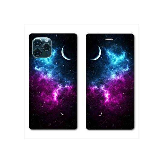RV Housse cuir portefeuille Iphone 11 Pro (6,1") Univers Bleu violet