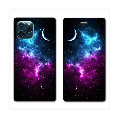RV Housse cuir portefeuille Iphone 11 Pro (6,1") Univers Bleu violet
