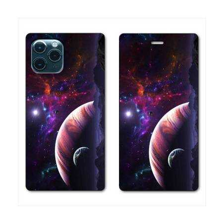 RV Housse cuir portefeuille Iphone 11 Pro (6,1") Planete rouge