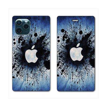RV Housse cuir portefeuille Iphone 11 Pro (6,1") Pomme éclaboussure