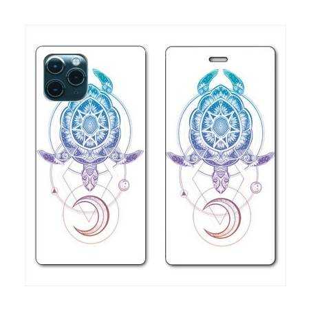 RV Housse cuir portefeuille Iphone 11 Pro (6,1") Animaux Maori tortue color