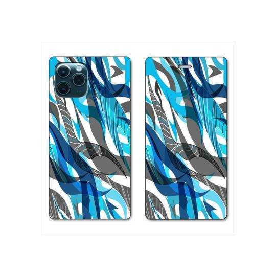 RV Housse cuir portefeuille Iphone 11 Pro (6,1") Etnic abstrait Algue