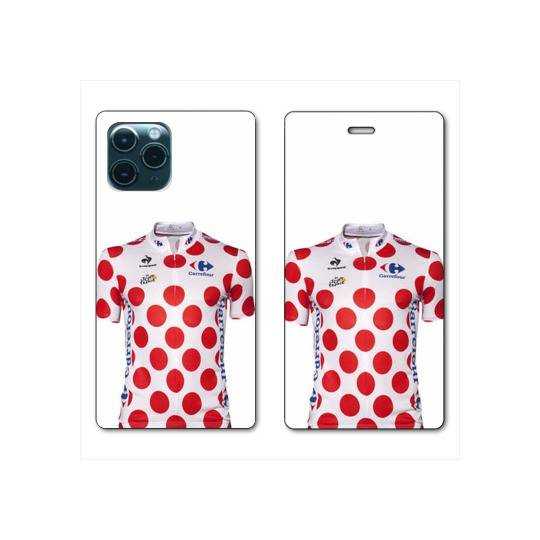RV Housse cuir portefeuille Iphone 11 Pro (6,1") Cyclisme Maillot pois