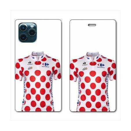 RV Housse cuir portefeuille Iphone 11 Pro (6,1") Cyclisme Maillot pois