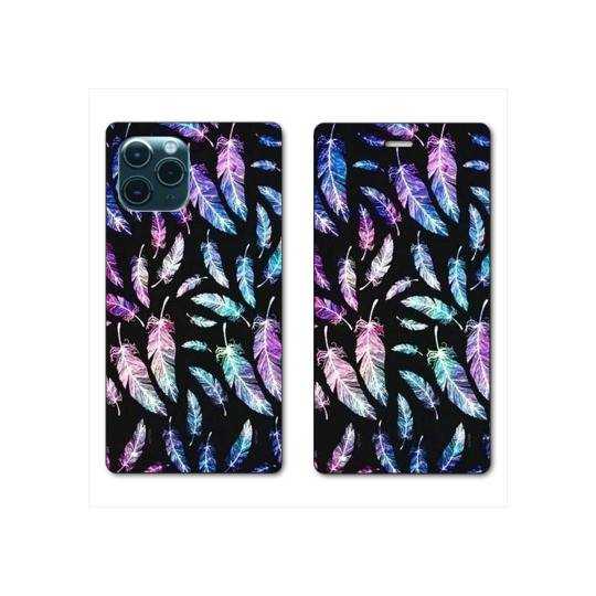 RV Housse cuir portefeuille Iphone 11 Pro (6,1") Psychedelic Plume