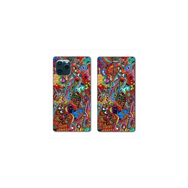 RV Housse cuir portefeuille Iphone 11 Pro (6,1") Psychedelic Yeux